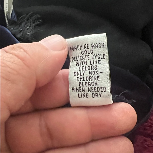 Vintage Valerie Stevens Sport Velvet Maxi Dress Navy Blue Long Sleeve 90s Goth M - Picture 8 of 11